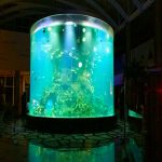 Ķīna pasūtījuma lēts super liels apaļš pmma stikla akvārijos skaidrs cilindru akrila zivju tvertnes
